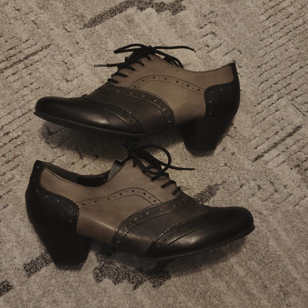 Remonte Dorndorf Brogue Heeled Shoes Sz 39 Leather Heel Shoes